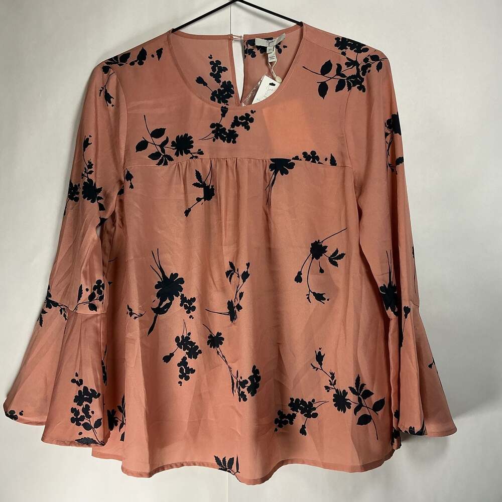 Joie Awilda Cameo Floral Print Long Sleeve Bell Sleeve Blouse